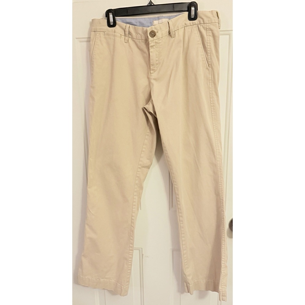 Banana Republic City Chino Pants Womens 10 Beige Khaki Straight Stretch Casual